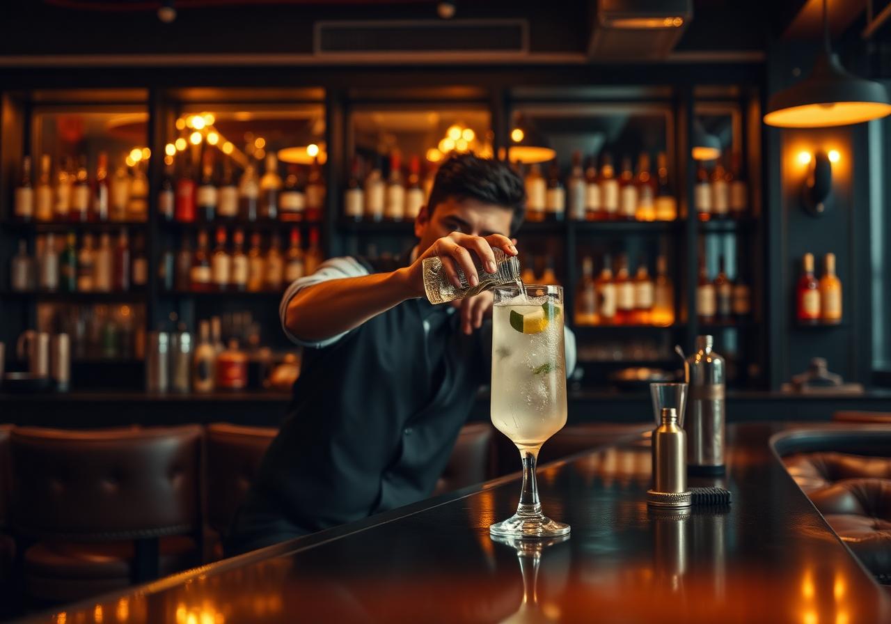 Onze barman aan het werk