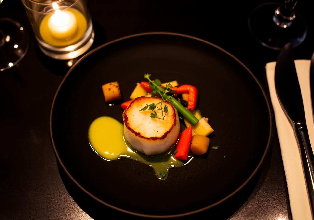 Verfijnd bord van het Chef's Menu